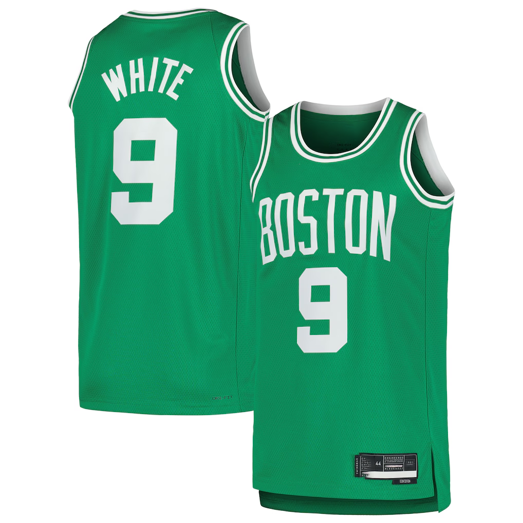 Friene B.Celtics #9 Derrick White Kelly Green Swingman Jerseys - Icon Edition