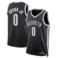 Friene B.Nets #0 Mikel Brown Jr. Black Swingman Jerseys - Icon Edition