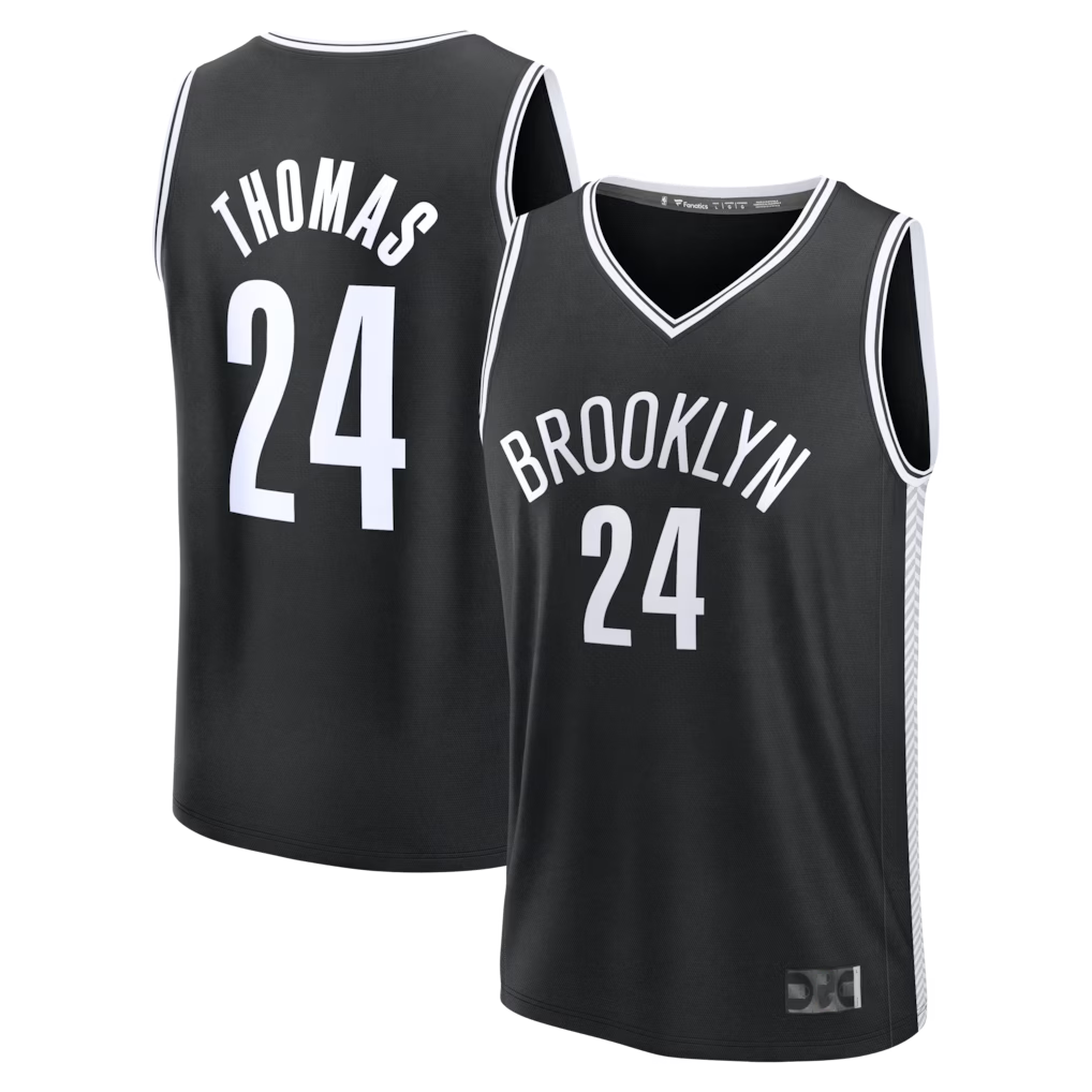Friene B.Nets #24 Cam Thomas Black Fast Break Replica Jerseys - Icon Edition