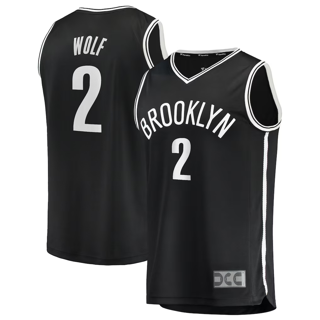 Friene B.Nets #2 Daniel Wolf Black Fast Break Replica Jerseys - Icon Edition
