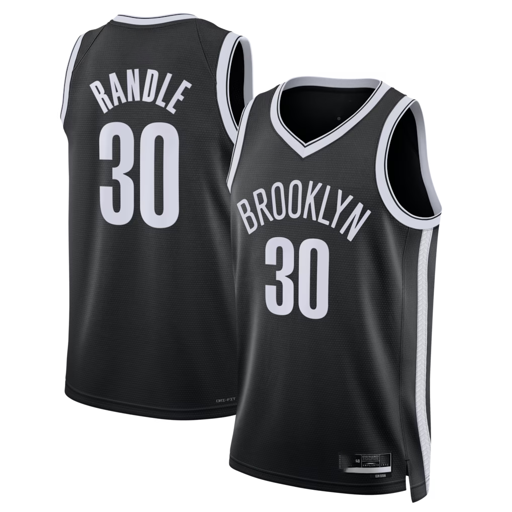 Friene B.Nets #30 Julius Randle Black Swingman Stitched Jerseys- Icon Edition