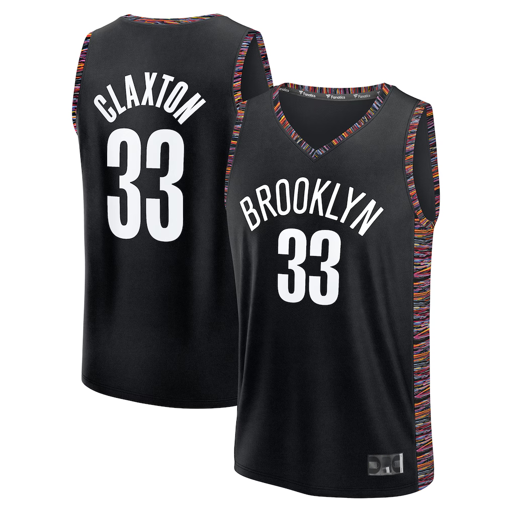 Friene B.Nets #33 Nic Claxton Black 202526 City Edition Fast Break Jerseys