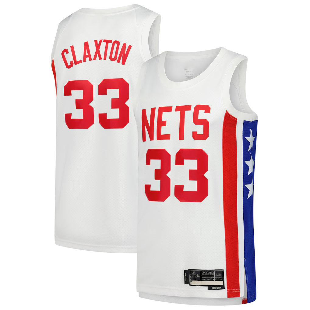 Friene B.Nets #33 Nic Claxton White Swingman Jerseys - Classic Edition