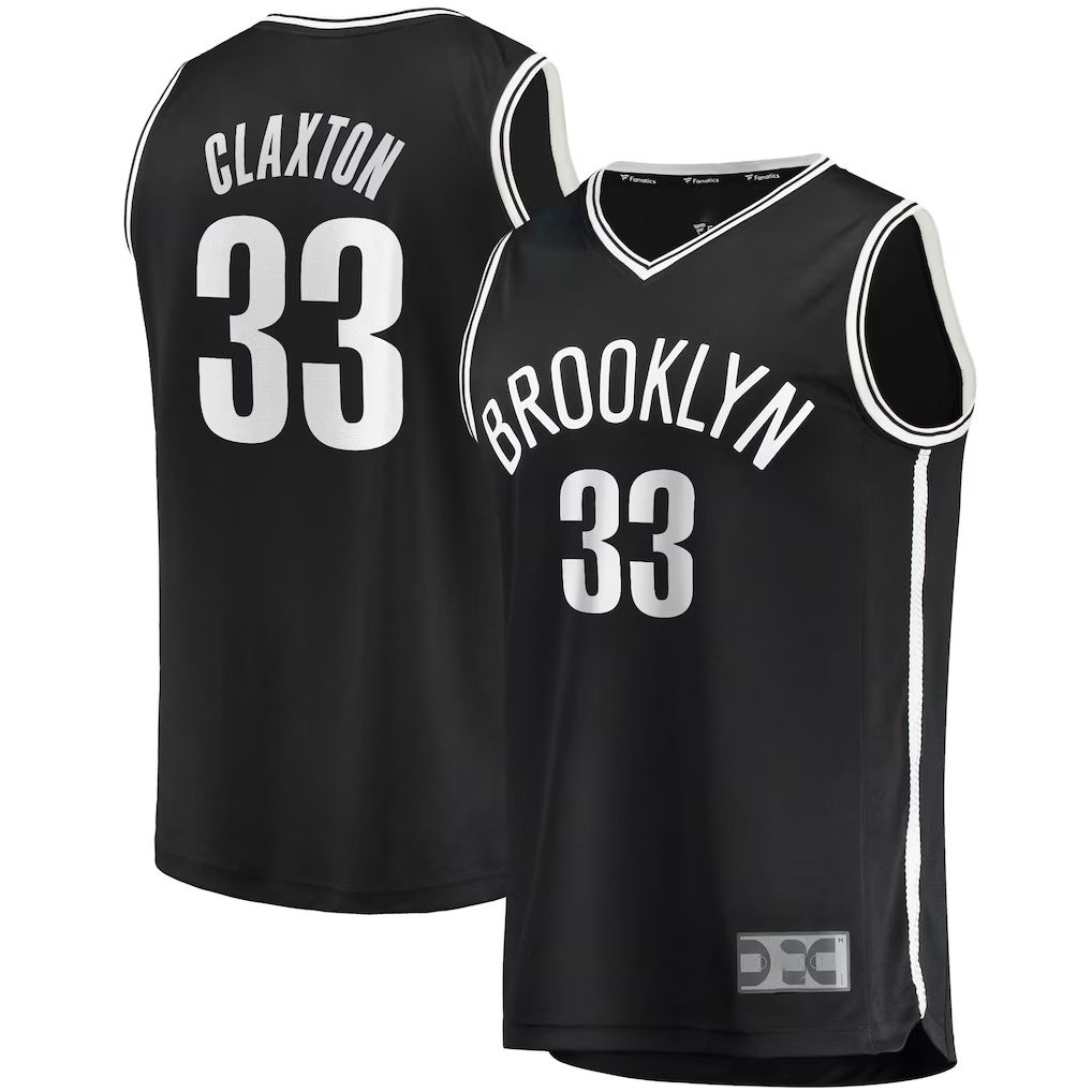 Friene B.Nets #33 Nicolas Claxton Black Fast Break Replica Jerseys - Icon Edition