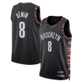 Friene B.Nets #8 Egor D?min Black 202526 Swingman Jerseys - City Edition