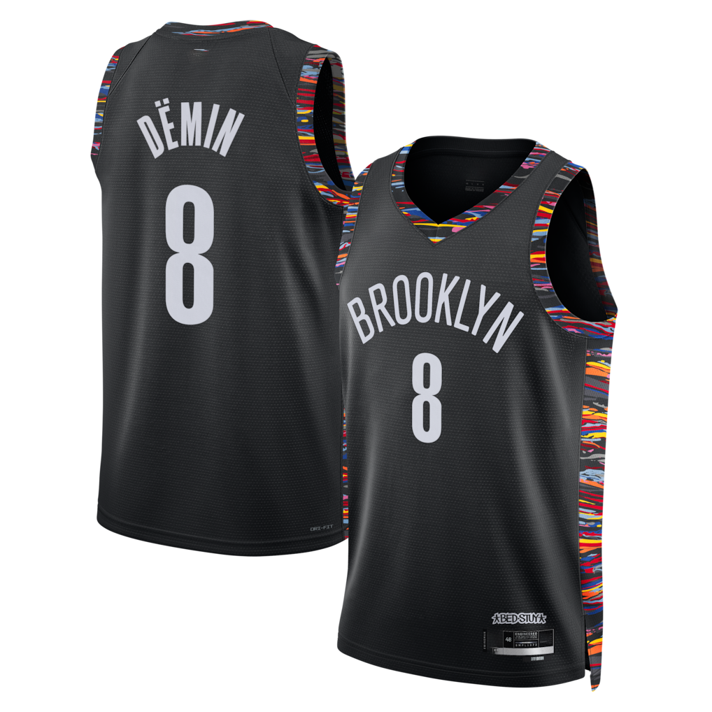 Friene B.Nets #8 Egor D?min Black 202526 Swingman Jerseys - City Edition