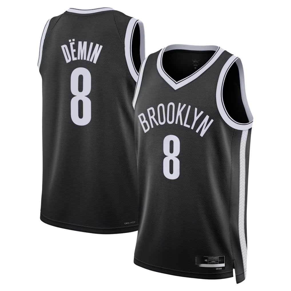 Friene B.Nets #8 Egor D?min Black Swingman Jerseys - Icon Edition