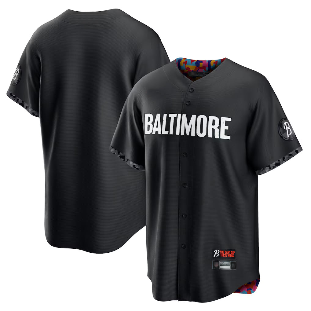 Friene B.Orioles Black City Connect Home Game Blank Player Stitched Jerseys