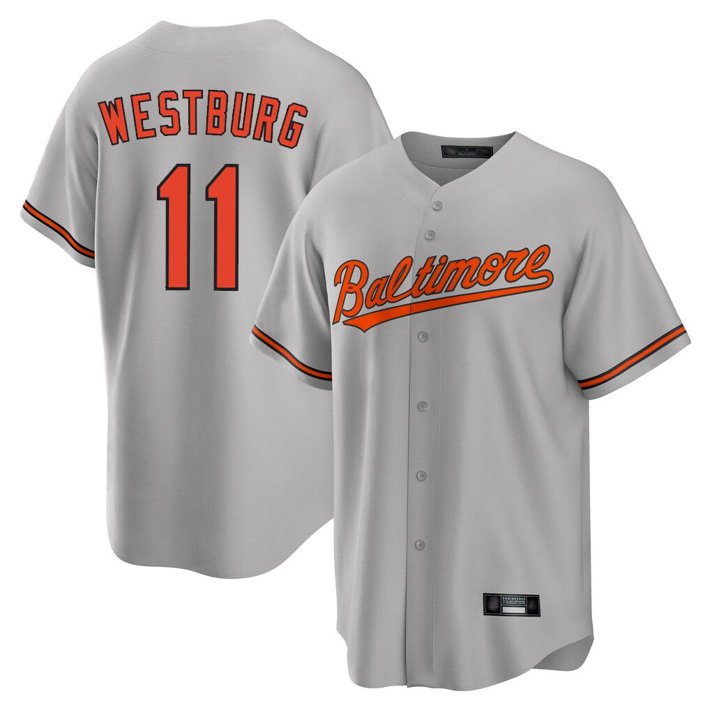 Friene B.Orioles #11 Jordan Westburg Player Gray Home Game Stitched Jerseys