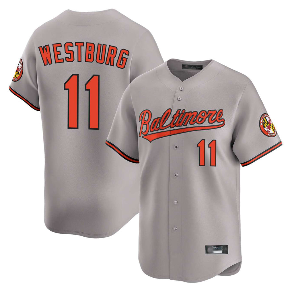 Friene B.Orioles #11 Jordan Westburg Player Gray Limited Home Game Stitched Jerseys