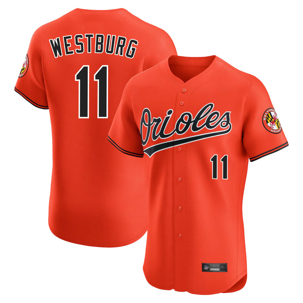 Friene B.Orioles #11 Jordan Westburg Player Orange Limited Elite Home Game Stitched Jerseys