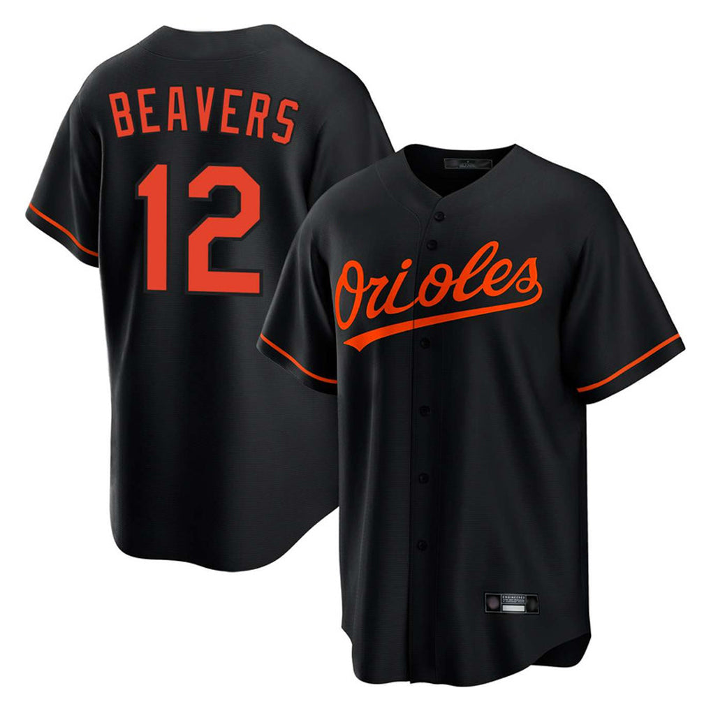 Friene B.Orioles #12 Dylan Beavers Player Black Home Game Stitched Jerseys