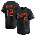 Friene B.Orioles #12 Dylan Beavers Player Black Limited Home Game Stitched Jerseys