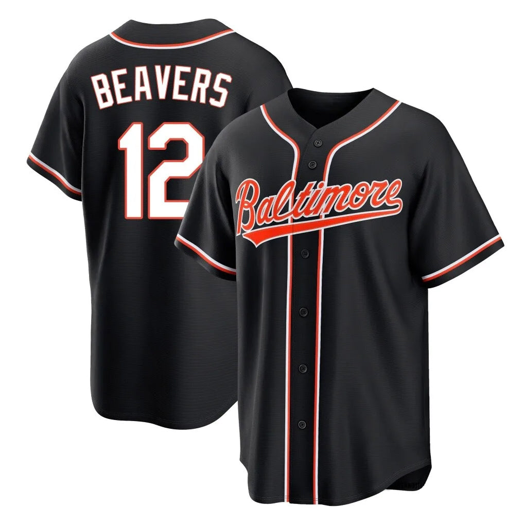 Friene B.Orioles #12 Dylan Beavers Player Black Out Home Game Stitched Jerseys