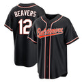 Friene B.Orioles #12 Dylan Beavers Player Black Out Home Game Stitched Jerseys