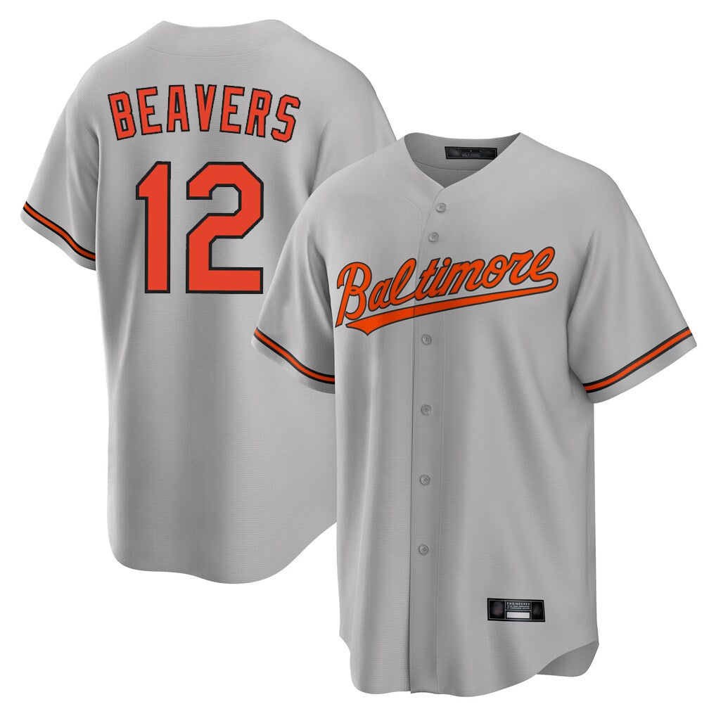 Friene B.Orioles #12 Dylan Beavers Player Gray Home Game Stitched Jerseys