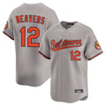 Friene B.Orioles #12 Dylan Beavers Player Gray Limited Home Game Stitched Jerseys