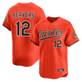 Friene B.Orioles #12 Dylan Beavers Player Orange Limited Home Game Stitched Jerseys