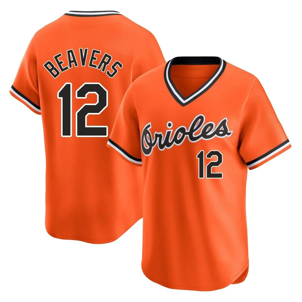 Friene B.Orioles #12 Dylan Beavers Player Orange T-shirt Limited Home Game Stitched Jerseys