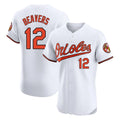 Friene B.Orioles #12 Dylan Beavers Player White Limited Elite Home Game Stitched Jerseys