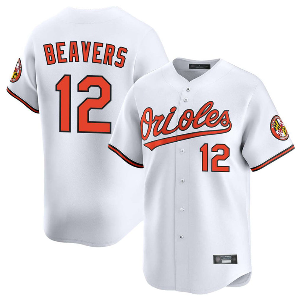 Friene B.Orioles #12 Dylan Beavers Player White Limited Home Game Stitched Jerseys