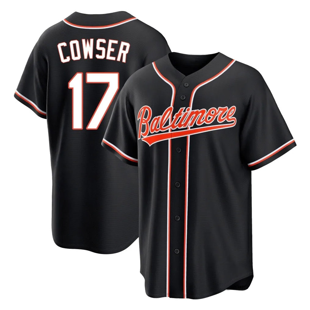 Friene B.Orioles #17 Colton Cowser Player Black Out Home Game Stitched Jerseys
