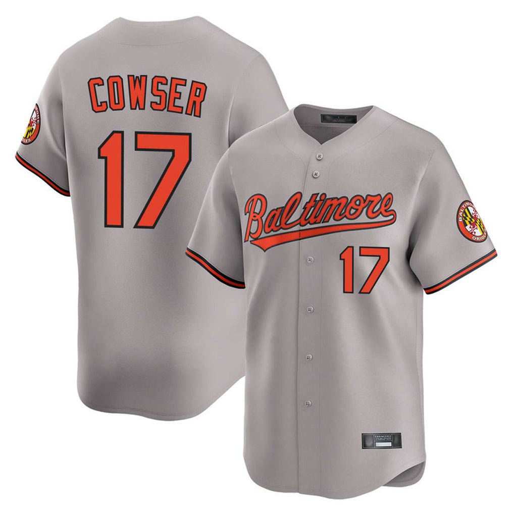 Friene B.Orioles #17 Colton Cowser Player Gray Limited Home Game Stitched Jerseys