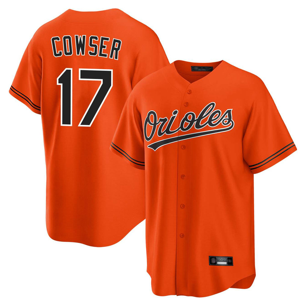 Friene B.Orioles #17 Colton Cowser Player Orange Home Game Stitched Jerseys