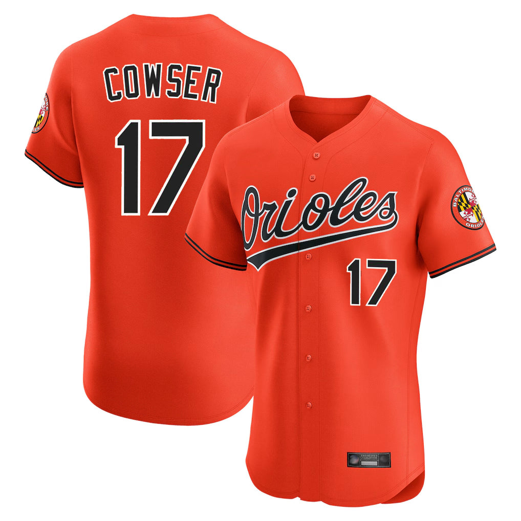Friene B.Orioles #17 Colton Cowser Player Orange Limited Elite Home Game Stitched Jerseys