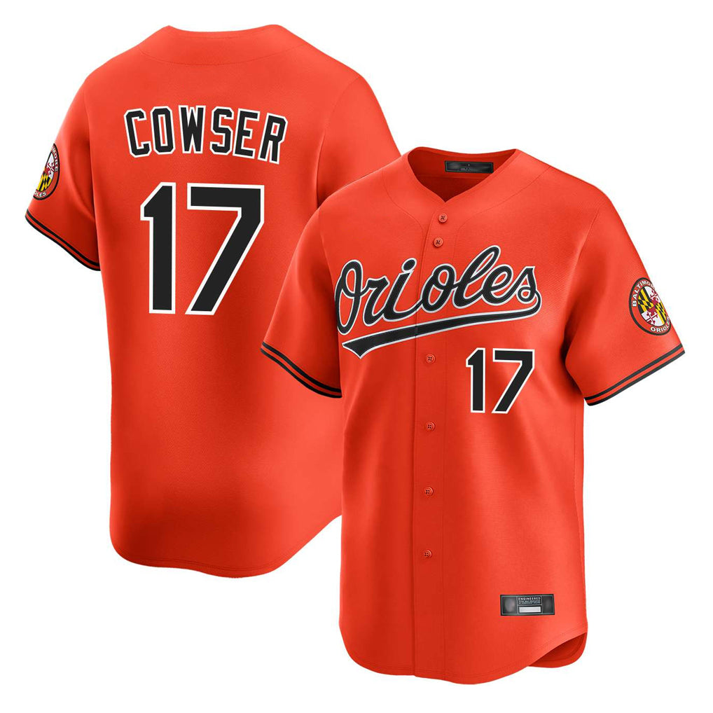 Friene B.Orioles #17 Colton Cowser Player Orange Limited Home Game Stitched Jerseys