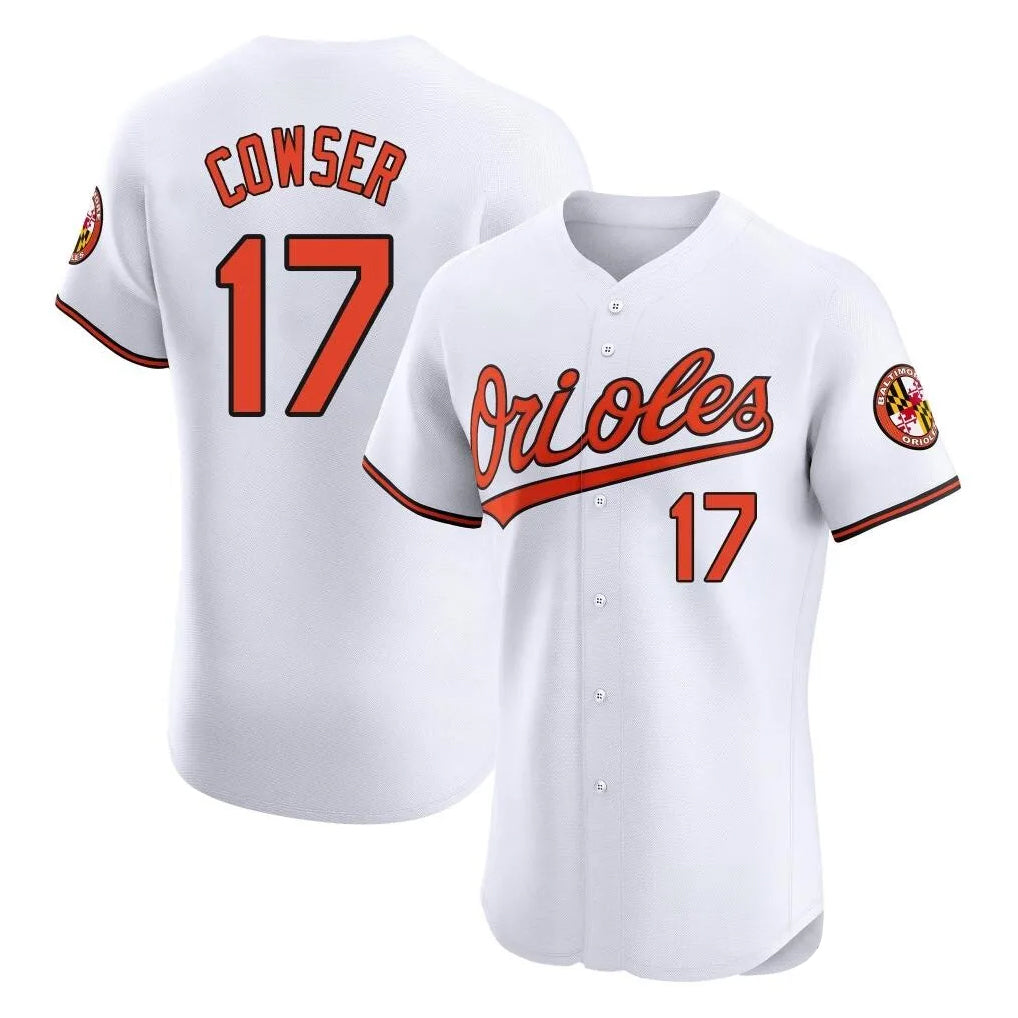 Friene B.Orioles #17 Colton Cowser Player White Limited Elite Home Game Stitched Jerseys