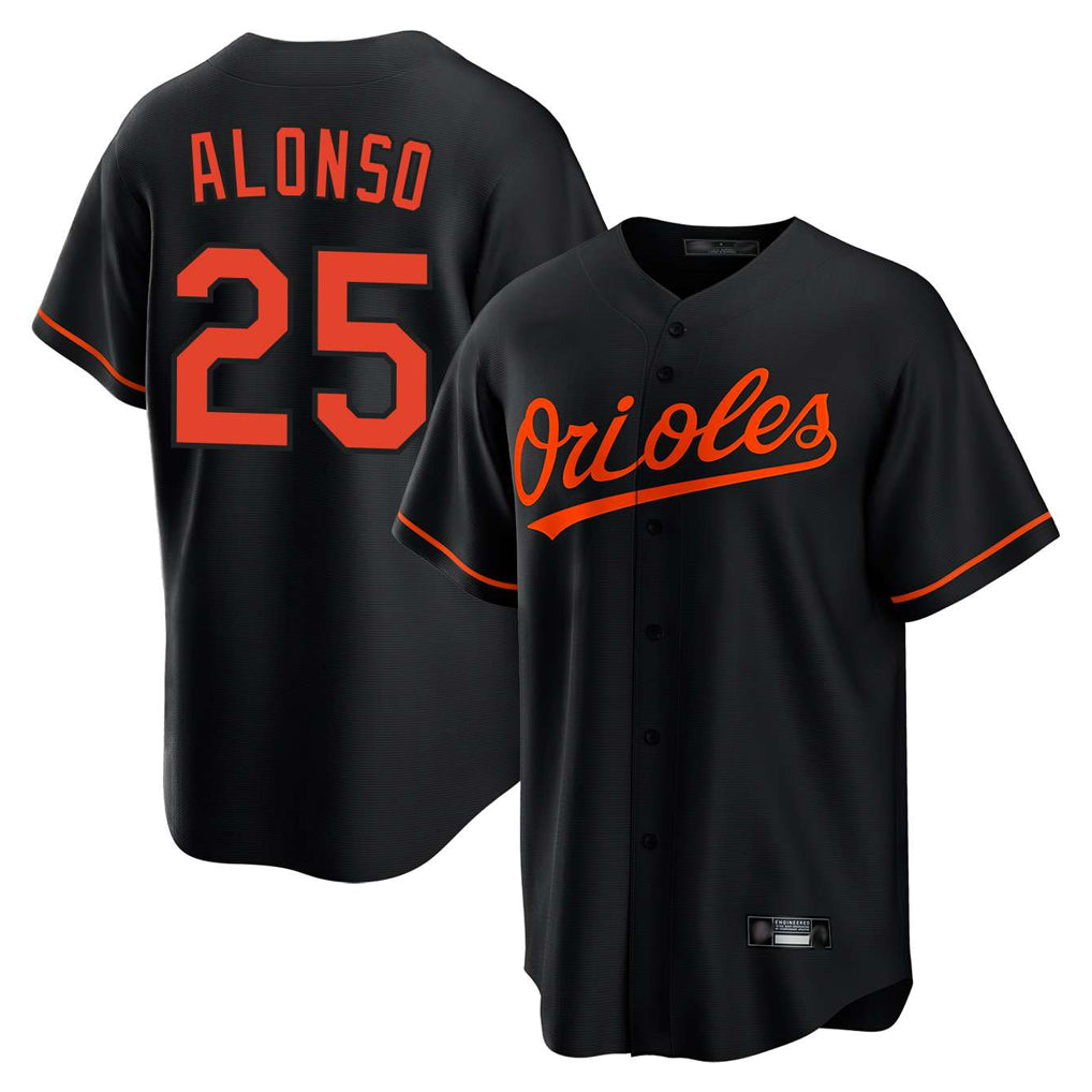 Friene B.Orioles #25 Pete Alonso Player Black Home Game Stitched Jerseys