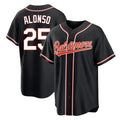 Friene B.Orioles #25 Pete Alonso Player Black Out Home Game Stitched Jerseys