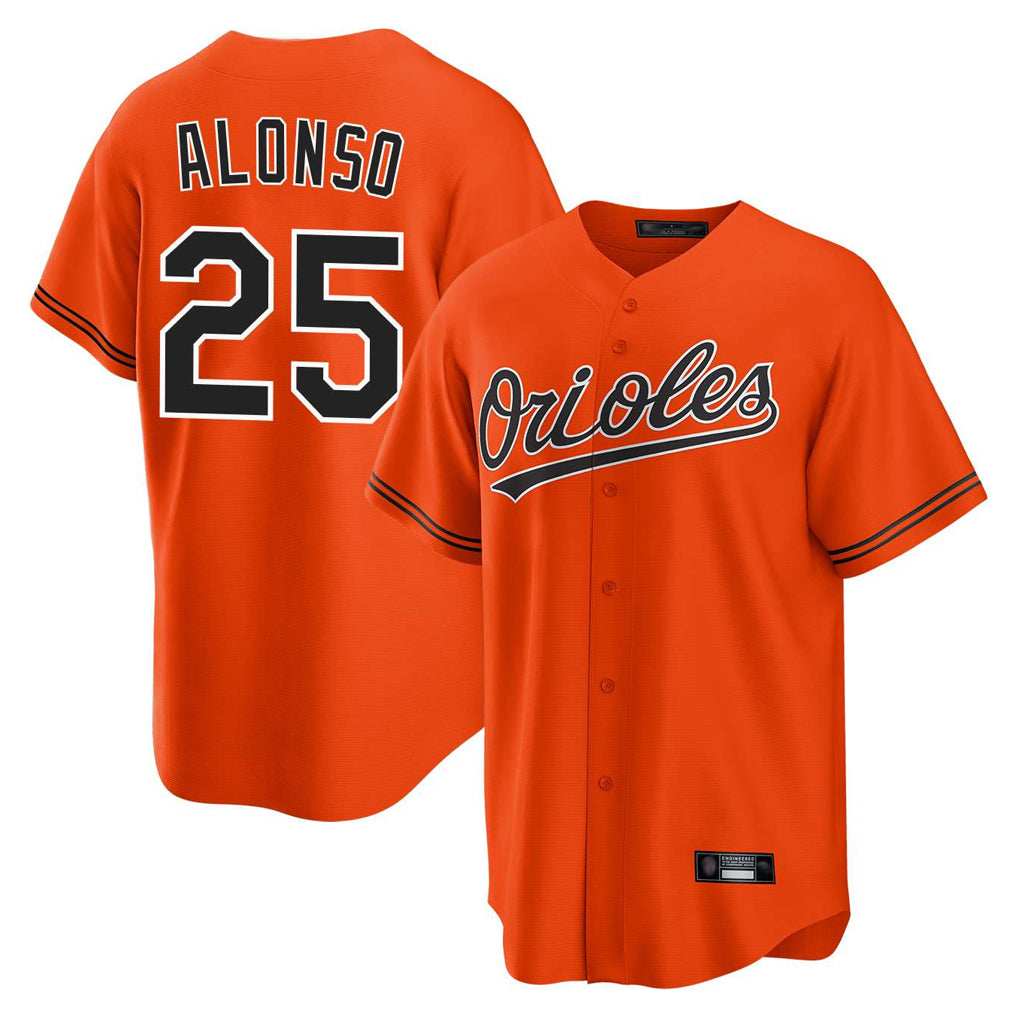 Friene B.Orioles #25 Pete Alonso Player Orange Home Game Stitched Jerseys