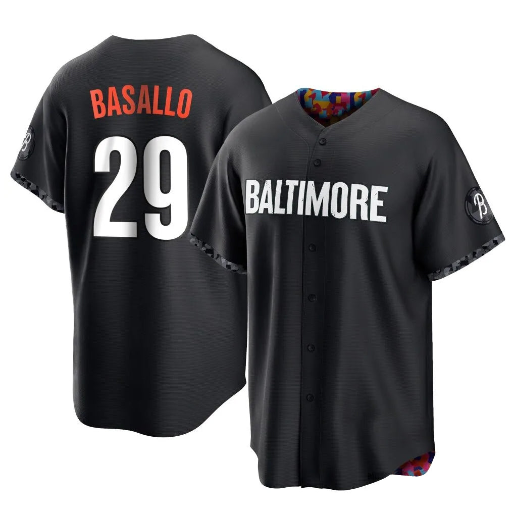 Friene B.Orioles #29 Samuel Basallo Player Black City Connect Home Game Stitched Jerseys
