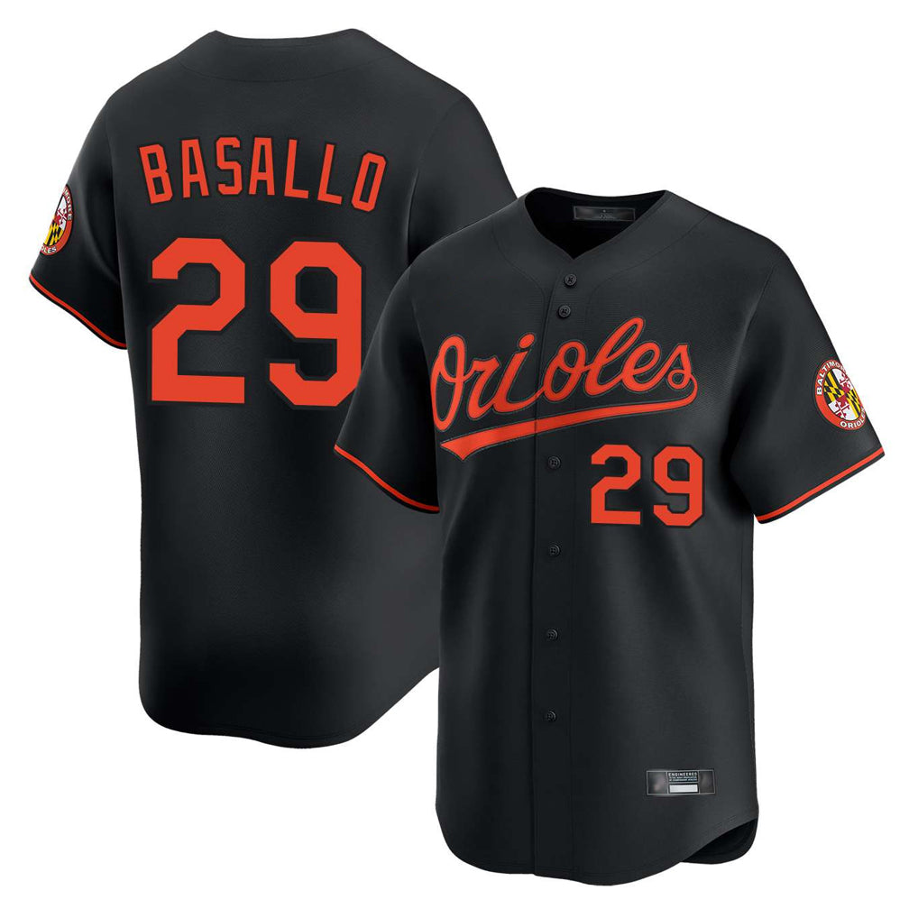 Friene B.Orioles #29 Samuel Basallo Player Black Limited Home Game Stitched Jerseys
