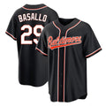 Friene B.Orioles #29 Samuel Basallo Player Black Out Home Game Stitched Jerseys
