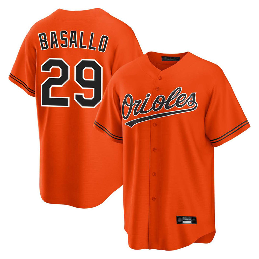 Friene B.Orioles #29 Samuel Basallo Player Orange Home Game Stitched Jerseys