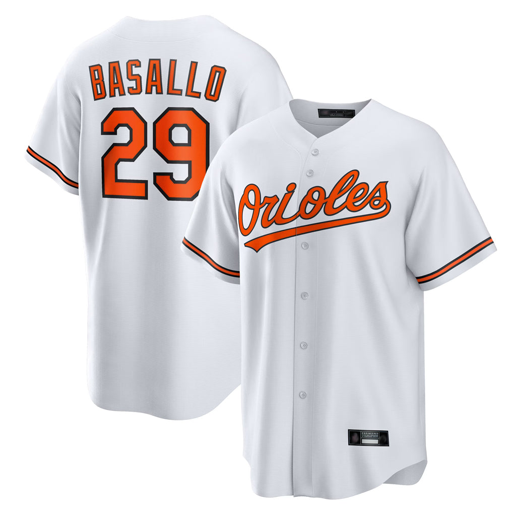 Friene B.Orioles #29 Samuel Basallo Player White Home Game Stitched Jerseys