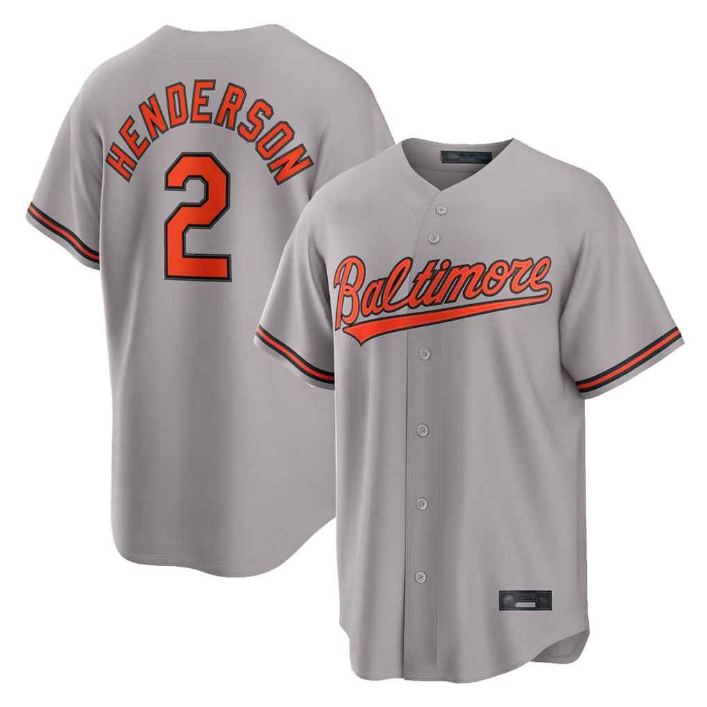 Friene B.Orioles #2 Gunnar Henderson Player Gray Home Game Stitched Jerseys