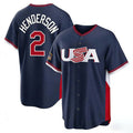 Friene B.Orioles #2 Gunnar Henderson Player Navy USA 2026 World Classic Home Game Stitched Jerseys