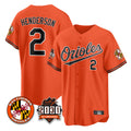 Friene B.Orioles #2 Gunnar Henderson Player Orange 30th Anniversary of 2131 Home Game Stitched Jerseys