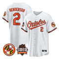 Friene B.Orioles #2 Gunnar Henderson Player White 30th Anniversary of 2131 Home Game Stitched Jerseys
