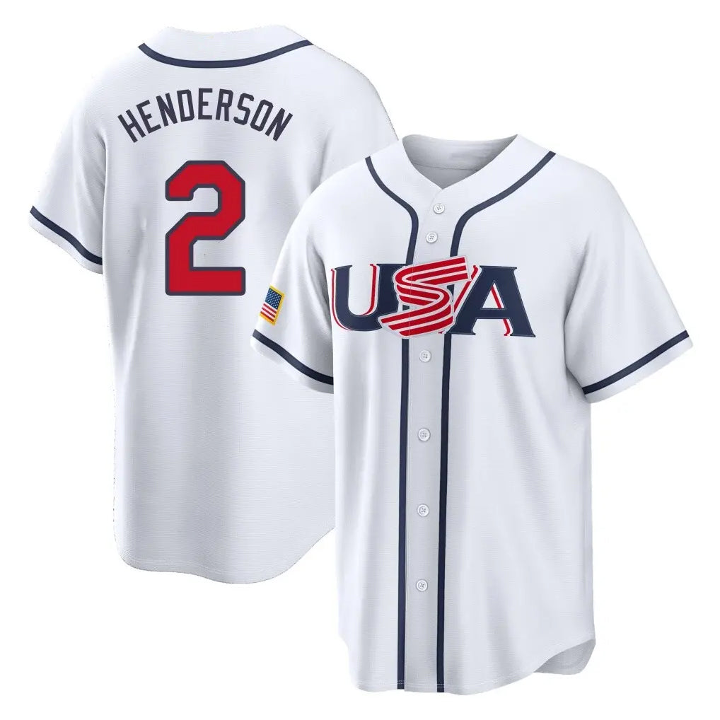 Friene B.Orioles #2 Gunnar Henderson Player White USA 2026 World Classic Home Game Stitched Jerseys