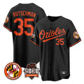 Friene B.Orioles #35 Adley Rutschman Player Black 30th Anniversary of 2131 Home Game Stitched Jerseys