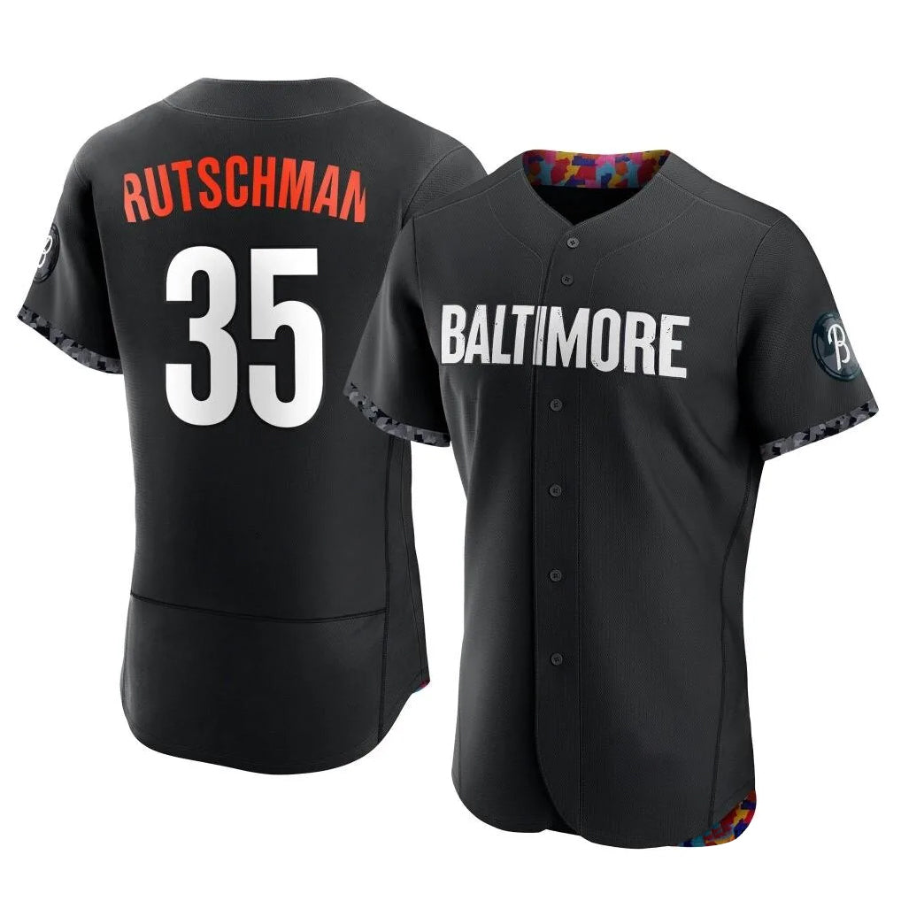 Friene B.Orioles #35 Adley Rutschman Player Black City Connect Limited Elite Home Game Stitched Jerseys