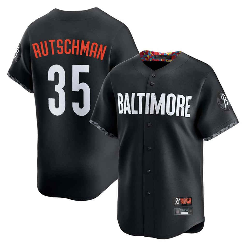 Friene B.Orioles #35 Adley Rutschman Player Black City Connect Limited Home Game Stitched Jerseys
