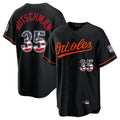 Friene B.Orioles #35 Adley Rutschman Player Black USA 250 Fourth of July Home Game Stitched Jerseys