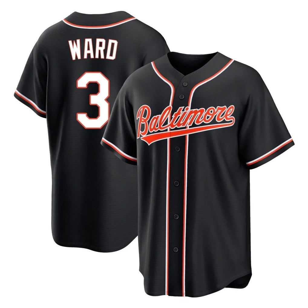 Friene B.Orioles #3 Taylor Ward Player Black Out Home Game Stitched Jerseys
