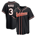 Friene B.Orioles #3 Taylor Ward Player Black Out Home Game Stitched Jerseys